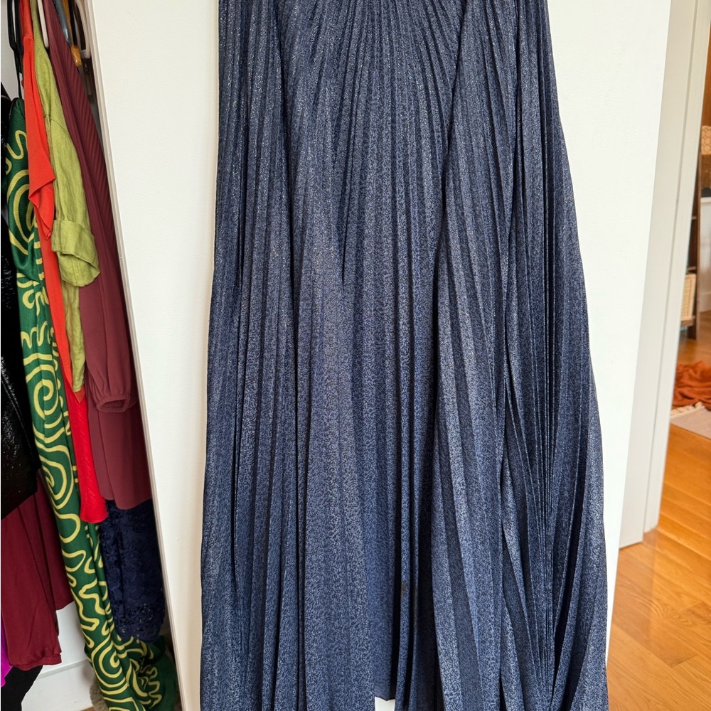 Alice + Olivia Blue Maxi A-Line Skirt